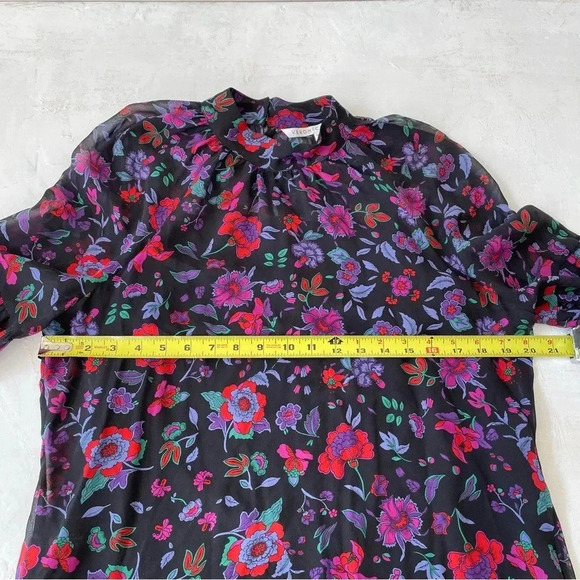 VERONICA BEARD Cicely Silk Floral Print Blouse Size 10 - Picture 7 of 9